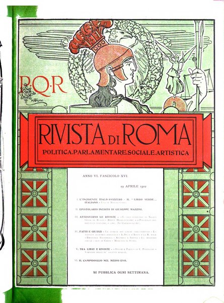 Rivista di Roma politica, parlamentare, sociale, artistica