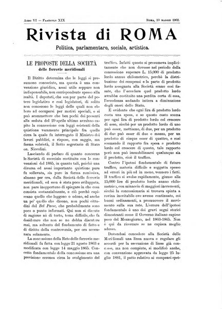 Rivista di Roma politica, parlamentare, sociale, artistica