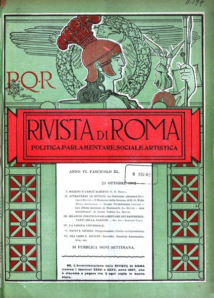 Rivista di Roma politica, parlamentare, sociale, artistica