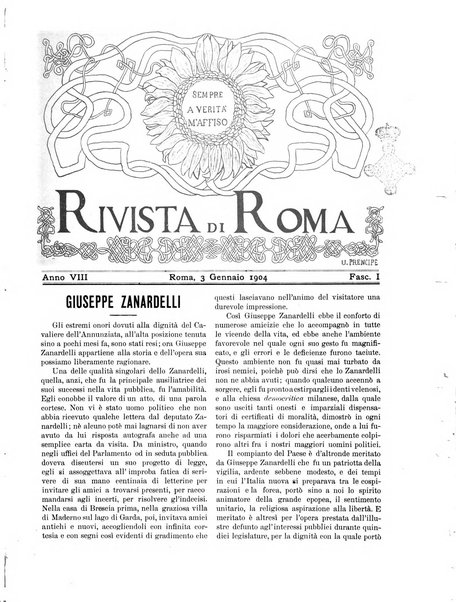 Rivista di Roma politica, parlamentare, sociale, artistica