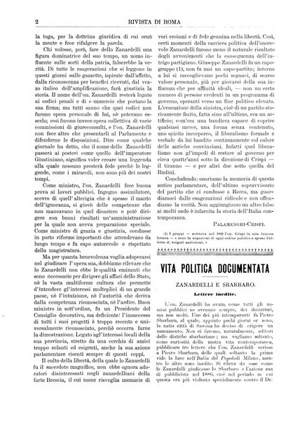 Rivista di Roma politica, parlamentare, sociale, artistica