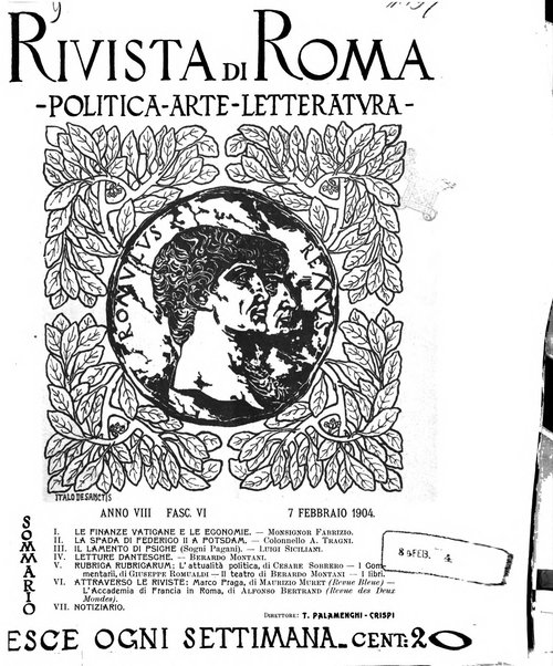 Rivista di Roma politica, parlamentare, sociale, artistica