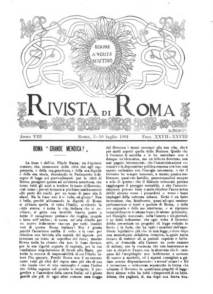 Rivista di Roma politica, parlamentare, sociale, artistica