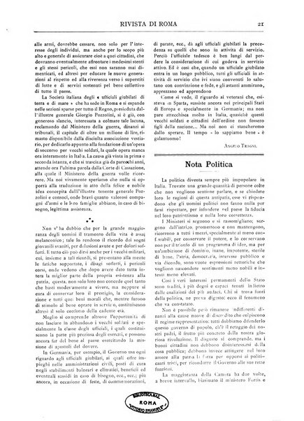 Rivista di Roma politica, parlamentare, sociale, artistica