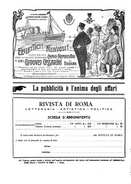 Rivista di Roma politica, parlamentare, sociale, artistica