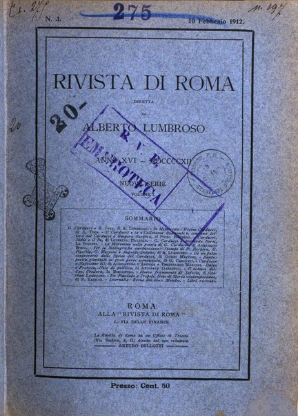 Rivista di Roma politica, parlamentare, sociale, artistica