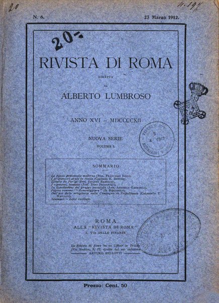 Rivista di Roma politica, parlamentare, sociale, artistica