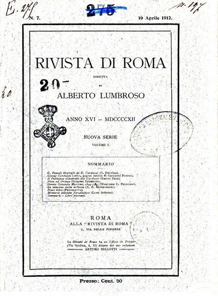 Rivista di Roma politica, parlamentare, sociale, artistica