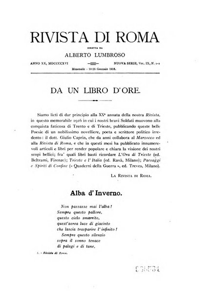 Rivista di Roma politica, parlamentare, sociale, artistica