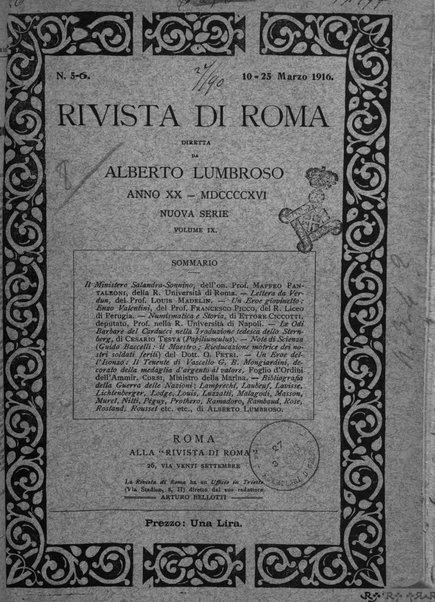 Rivista di Roma politica, parlamentare, sociale, artistica