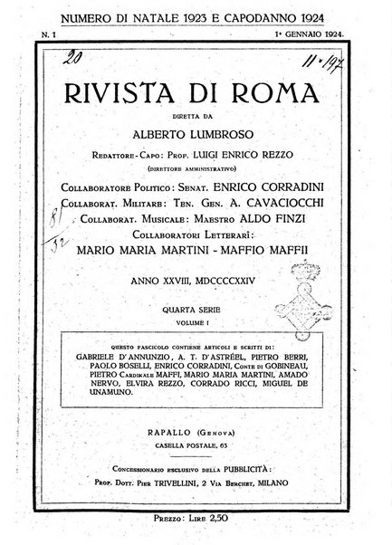 Rivista di Roma politica, parlamentare, sociale, artistica