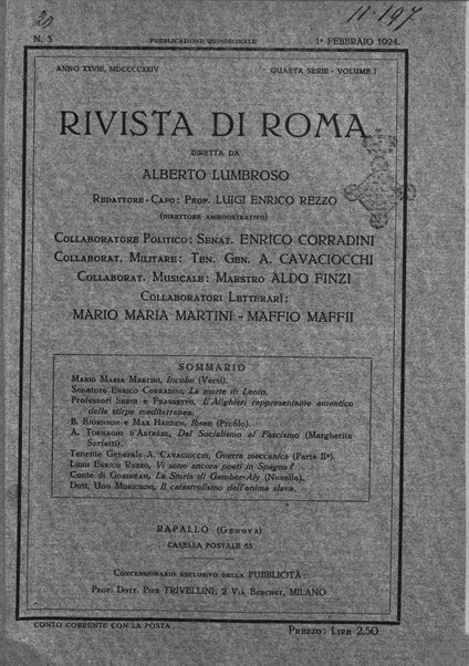 Rivista di Roma politica, parlamentare, sociale, artistica