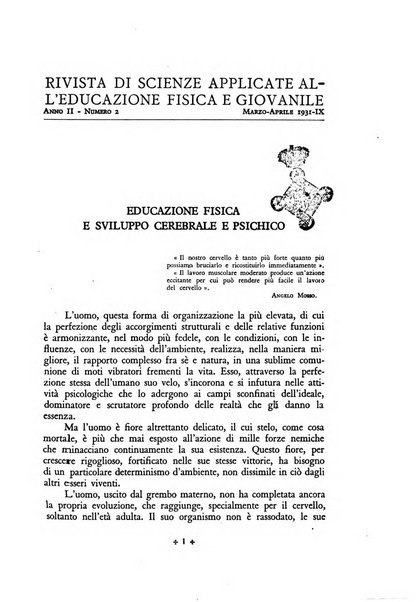 Rivista di scienze applicate all'educazione fisica e giovanile