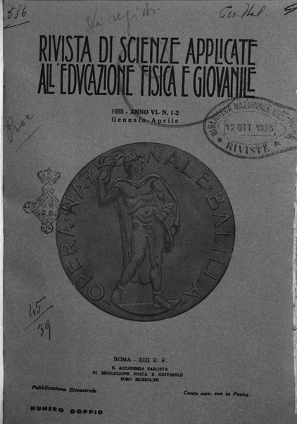 Rivista di scienze applicate all'educazione fisica e giovanile