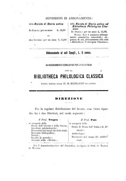 Rivista di storia antica periodico trimestrale di antichità classica