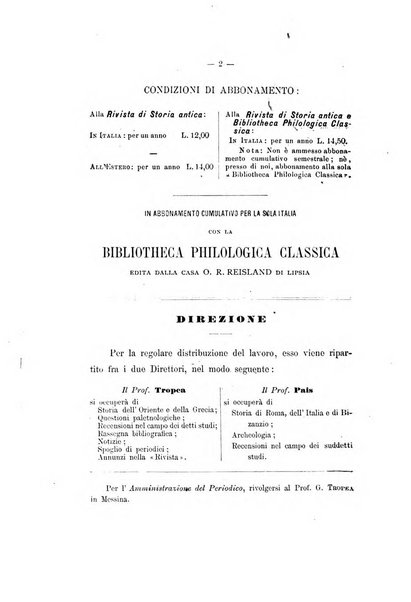 Rivista di storia antica periodico trimestrale di antichità classica