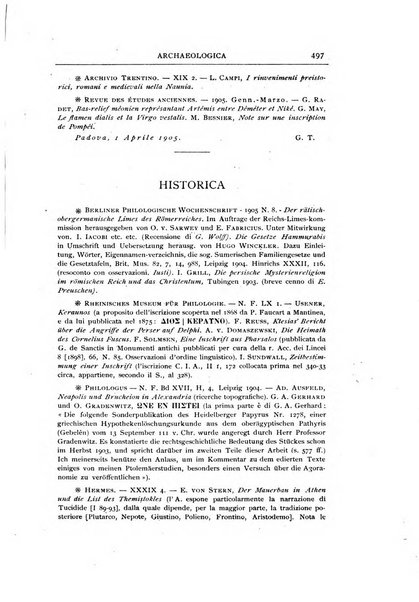 Rivista di storia antica periodico trimestrale di antichità classica