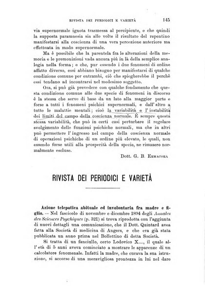 Rivista di studi psichici periodico mensile dedicato alle ricerche sperimentali e critiche sui fenomeni di telepatia, chiaroveggenza, premonizione, medianita, ecc