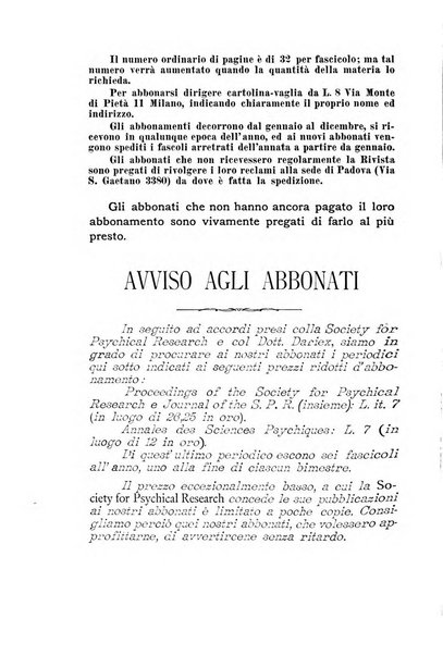 Rivista di studi psichici periodico mensile dedicato alle ricerche sperimentali e critiche sui fenomeni di telepatia, chiaroveggenza, premonizione, medianita, ecc