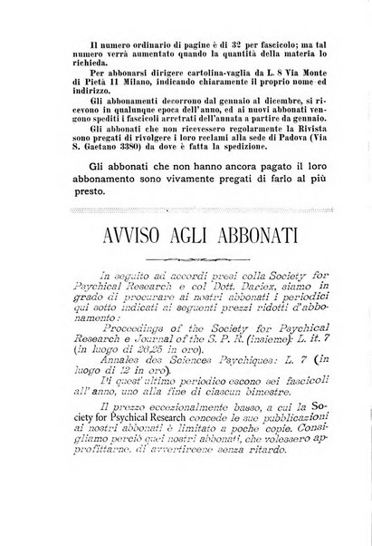 Rivista di studi psichici periodico mensile dedicato alle ricerche sperimentali e critiche sui fenomeni di telepatia, chiaroveggenza, premonizione, medianita, ecc