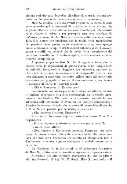 Rivista di studi psichici periodico mensile dedicato alle ricerche sperimentali e critiche sui fenomeni di telepatia, chiaroveggenza, premonizione, medianita, ecc