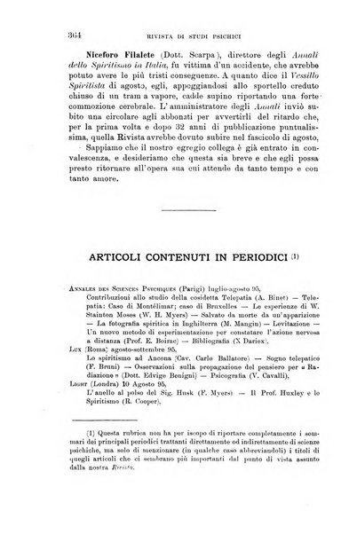 Rivista di studi psichici periodico mensile dedicato alle ricerche sperimentali e critiche sui fenomeni di telepatia, chiaroveggenza, premonizione, medianita, ecc