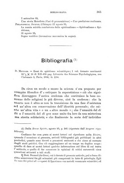 Rivista di studi psichici periodico mensile dedicato alle ricerche sperimentali e critiche sui fenomeni di telepatia, chiaroveggenza, premonizione, medianita, ecc