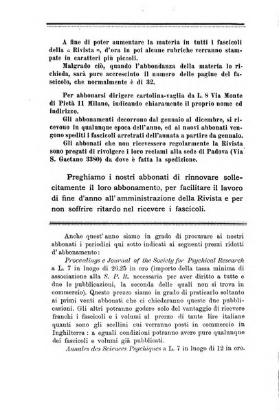 Rivista di studi psichici periodico mensile dedicato alle ricerche sperimentali e critiche sui fenomeni di telepatia, chiaroveggenza, premonizione, medianita, ecc