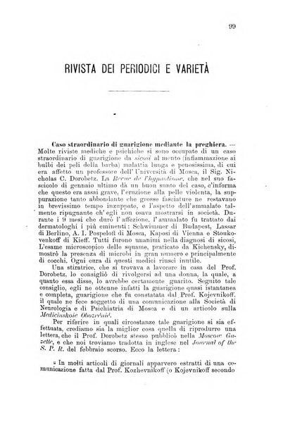 Rivista di studi psichici periodico mensile dedicato alle ricerche sperimentali e critiche sui fenomeni di telepatia, chiaroveggenza, premonizione, medianita, ecc