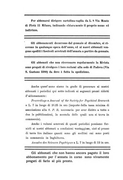 Rivista di studi psichici periodico mensile dedicato alle ricerche sperimentali e critiche sui fenomeni di telepatia, chiaroveggenza, premonizione, medianita, ecc