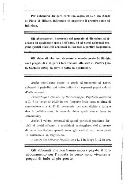 Rivista di studi psichici periodico mensile dedicato alle ricerche sperimentali e critiche sui fenomeni di telepatia, chiaroveggenza, premonizione, medianita, ecc