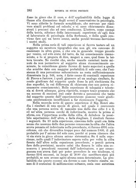 Rivista di studi psichici periodico mensile dedicato alle ricerche sperimentali e critiche sui fenomeni di telepatia, chiaroveggenza, premonizione, medianita, ecc