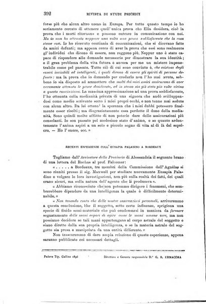 Rivista di studi psichici periodico mensile dedicato alle ricerche sperimentali e critiche sui fenomeni di telepatia, chiaroveggenza, premonizione, medianita, ecc