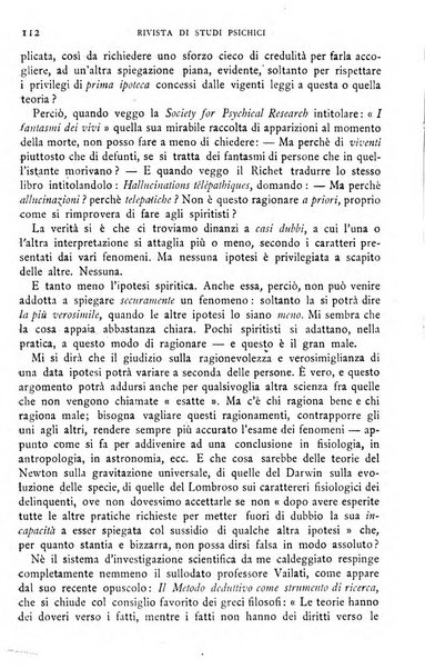 Rivista di studi psichici periodico mensile dedicato alle ricerche sperimentali e critiche sui fenomeni di telepatia, chiaroveggenza, premonizione, medianita, ecc