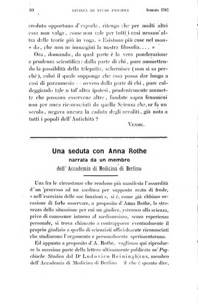 Rivista di studi psichici periodico mensile dedicato alle ricerche sperimentali e critiche sui fenomeni di telepatia, chiaroveggenza, premonizione, medianita, ecc