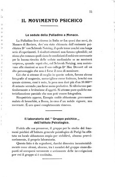 Rivista di studi psichici periodico mensile dedicato alle ricerche sperimentali e critiche sui fenomeni di telepatia, chiaroveggenza, premonizione, medianita, ecc