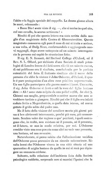 Rivista di studi psichici periodico mensile dedicato alle ricerche sperimentali e critiche sui fenomeni di telepatia, chiaroveggenza, premonizione, medianita, ecc