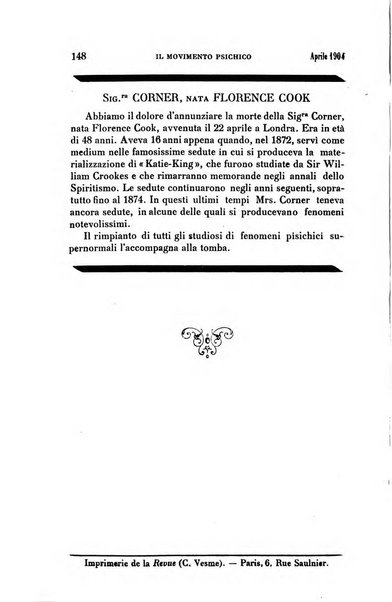 Rivista di studi psichici periodico mensile dedicato alle ricerche sperimentali e critiche sui fenomeni di telepatia, chiaroveggenza, premonizione, medianita, ecc