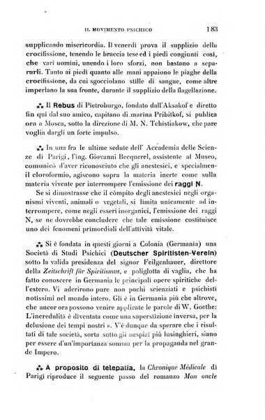 Rivista di studi psichici periodico mensile dedicato alle ricerche sperimentali e critiche sui fenomeni di telepatia, chiaroveggenza, premonizione, medianita, ecc