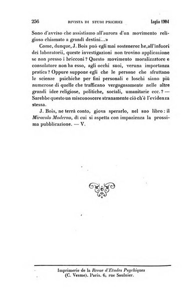 Rivista di studi psichici periodico mensile dedicato alle ricerche sperimentali e critiche sui fenomeni di telepatia, chiaroveggenza, premonizione, medianita, ecc