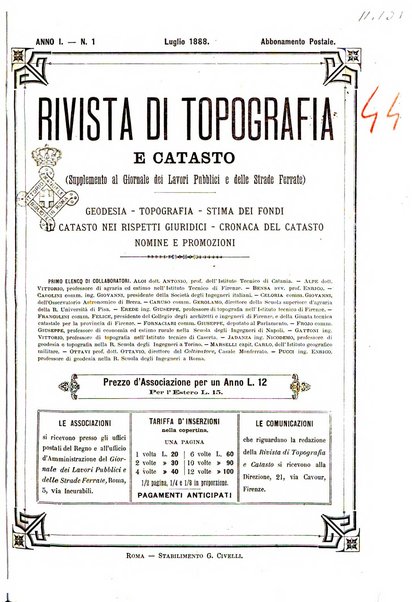 Rivista di topografia e catasto