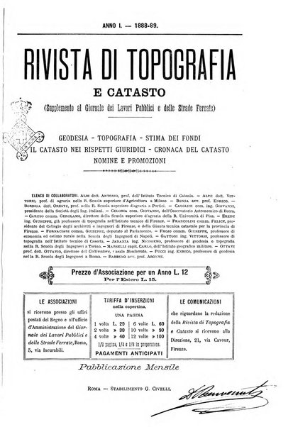 Rivista di topografia e catasto