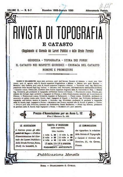 Rivista di topografia e catasto