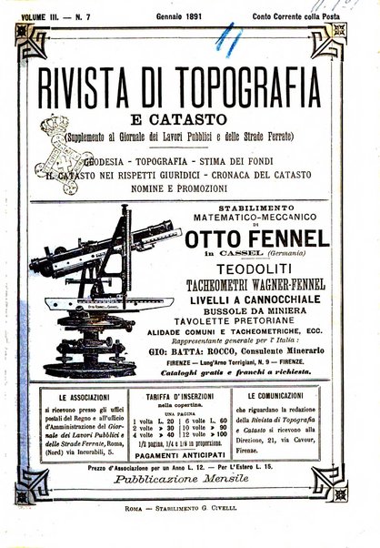 Rivista di topografia e catasto