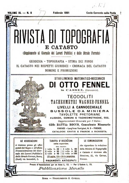 Rivista di topografia e catasto