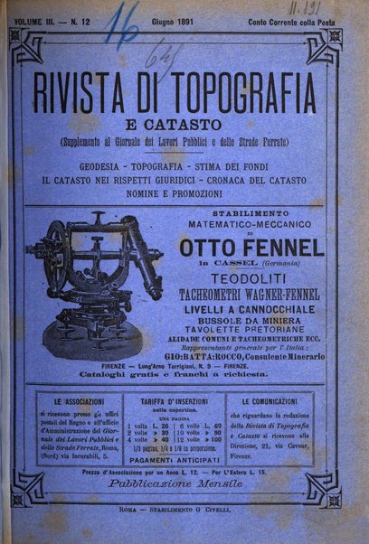 Rivista di topografia e catasto