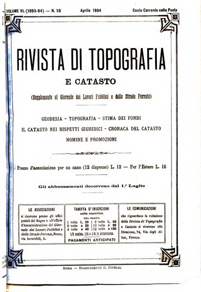 Rivista di topografia e catasto