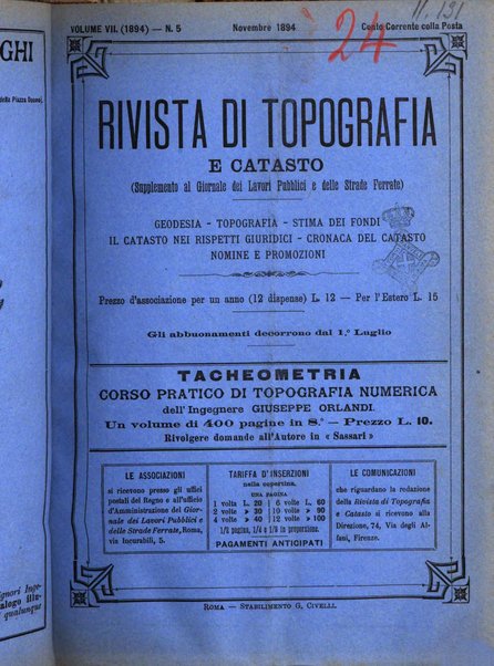 Rivista di topografia e catasto