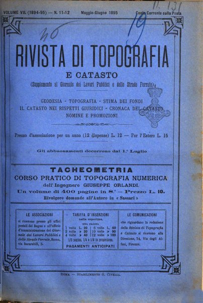 Rivista di topografia e catasto