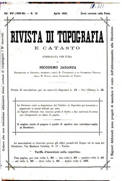 Rivista di topografia e catasto